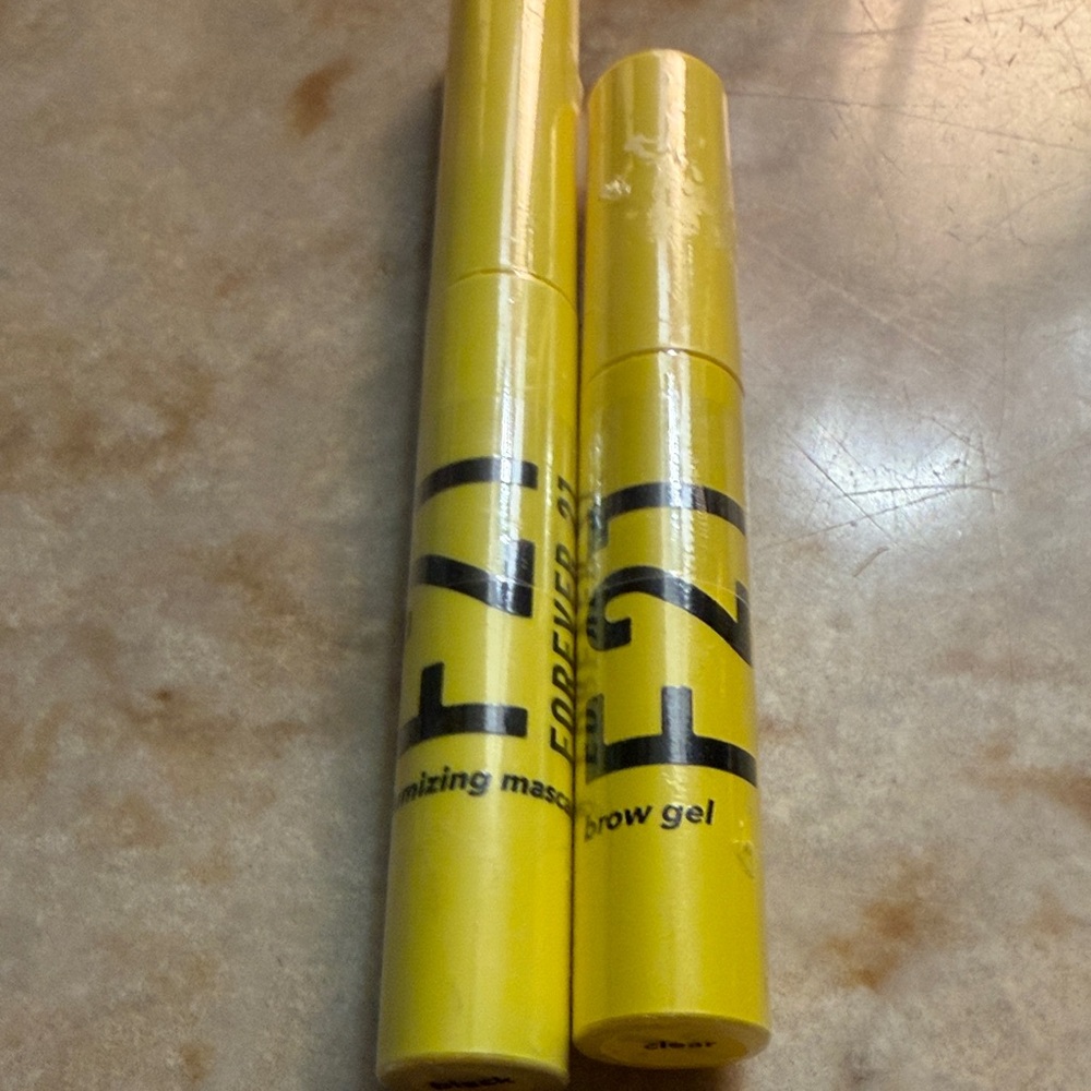 Yellow volumizing, black Mascara and Clear Brow Gel Set. 2 New Sealed